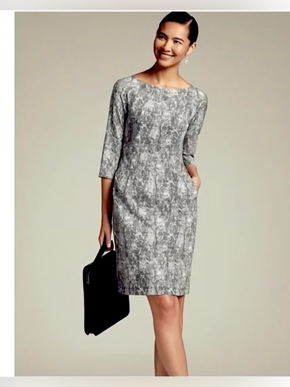 M M Lafleur Etsuka Crackle print sheath dress